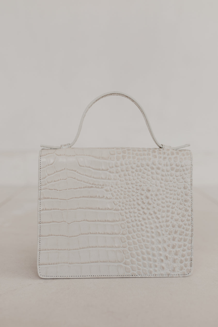 Mini porte-documents | Glans croco blanc