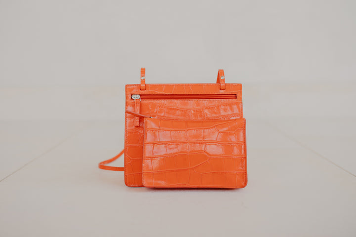 Double Pouch | Naranja Croco