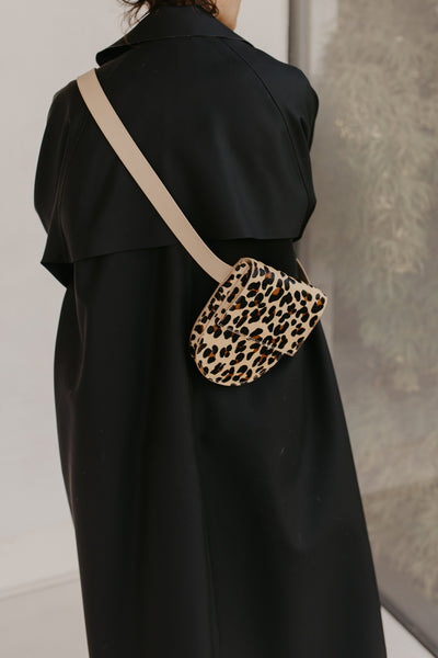 Riemtas: Riem XL Beige + Half Moon Leopard