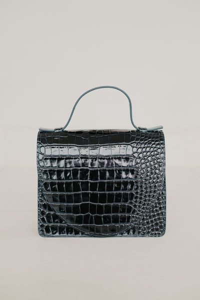 Mini Briefcase | Night Blue Croco