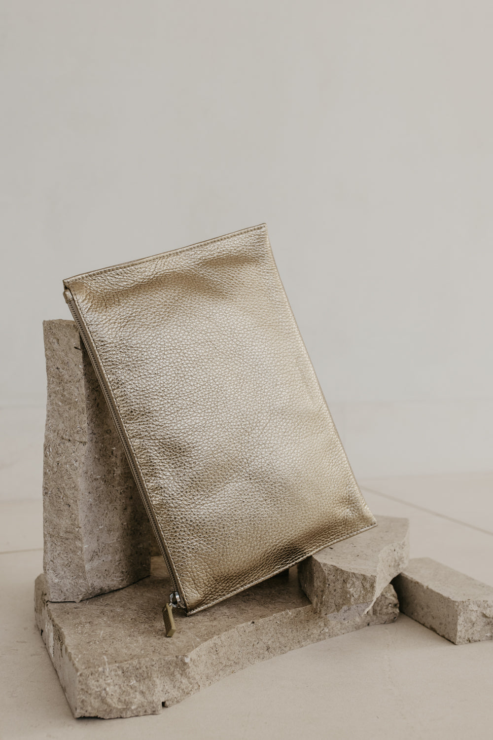 Bridal Collection | Zip Clutch Soft Gold Structured