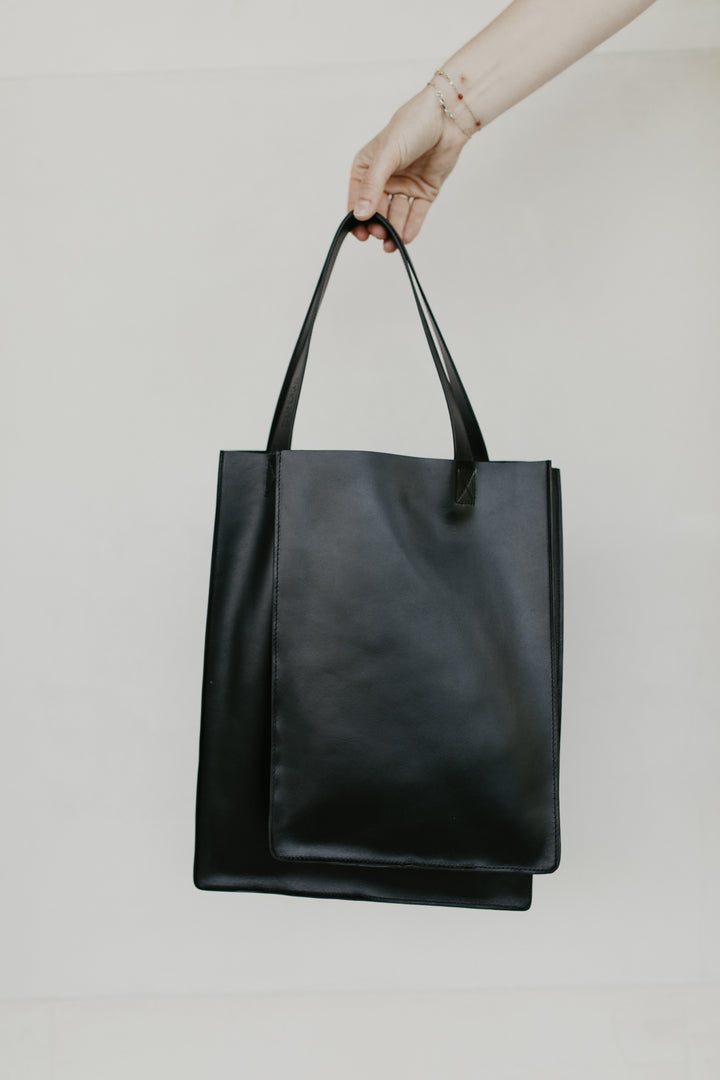 Dubbele Shopper | Zwart Puur