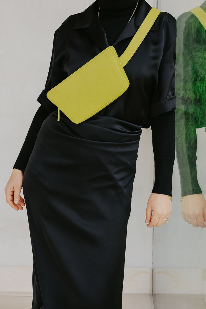 Belt Bag: Belt XL Lime Structured + Trapezium Lime Structured
