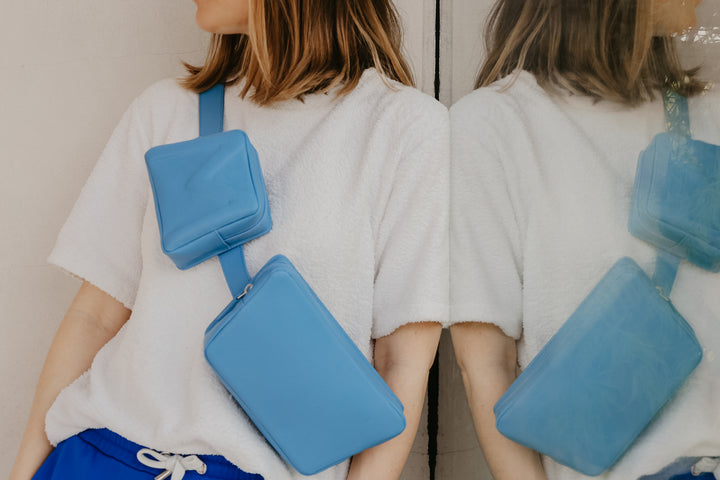 Belt Bag: Belt XL Bleu Ciel Structured + Trapezium Bleu Ciel Structured + Mini M Bleu Ciel Structured