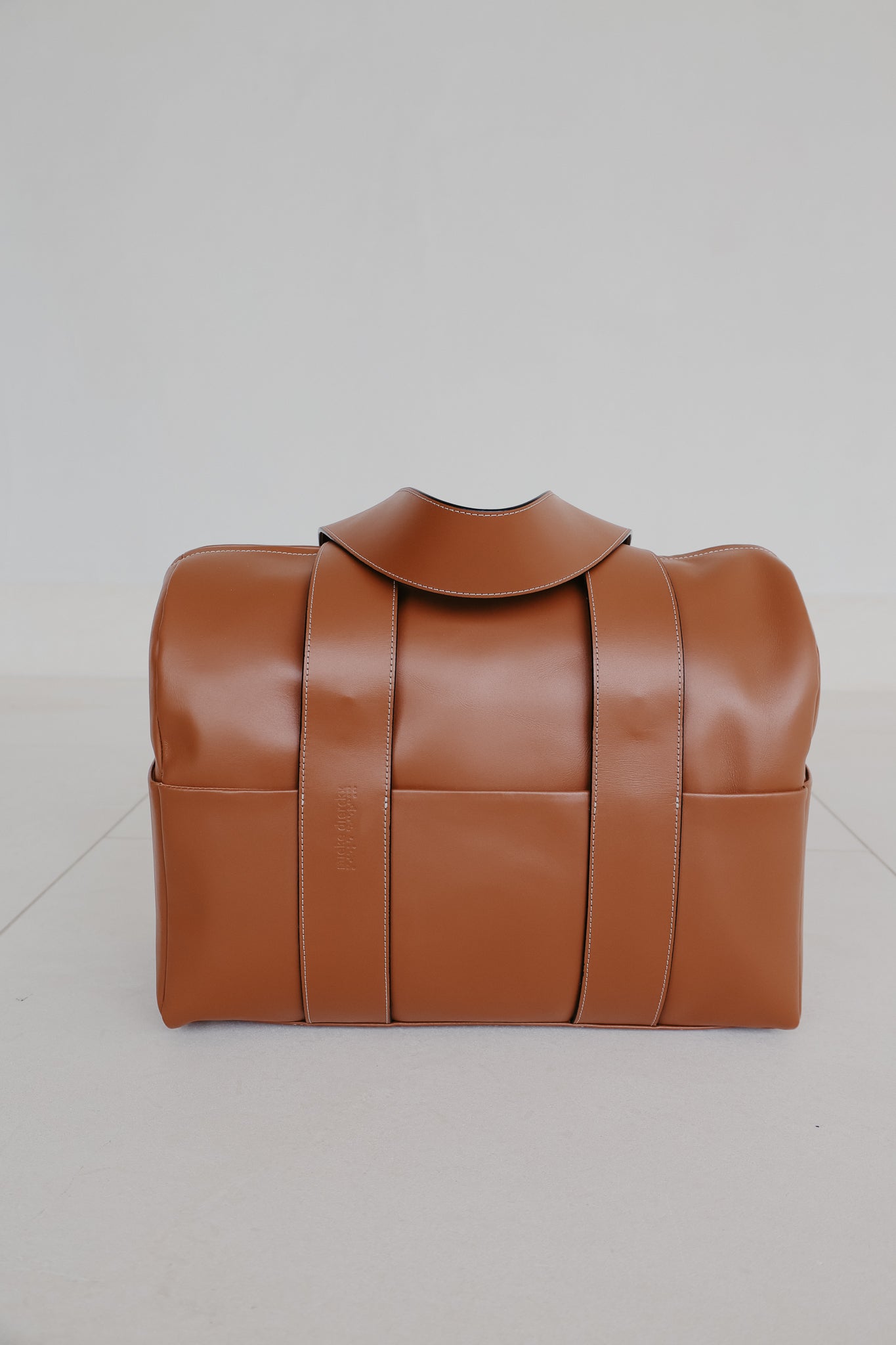 Bowling Bag XL | Stitched Tricolor Cognac