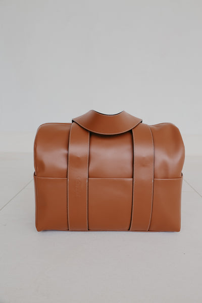 Bowling Bag XL | Stitched Tricolor Cognac