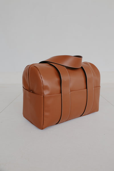 Bowling Bag XL | Stitched Tricolor Cognac