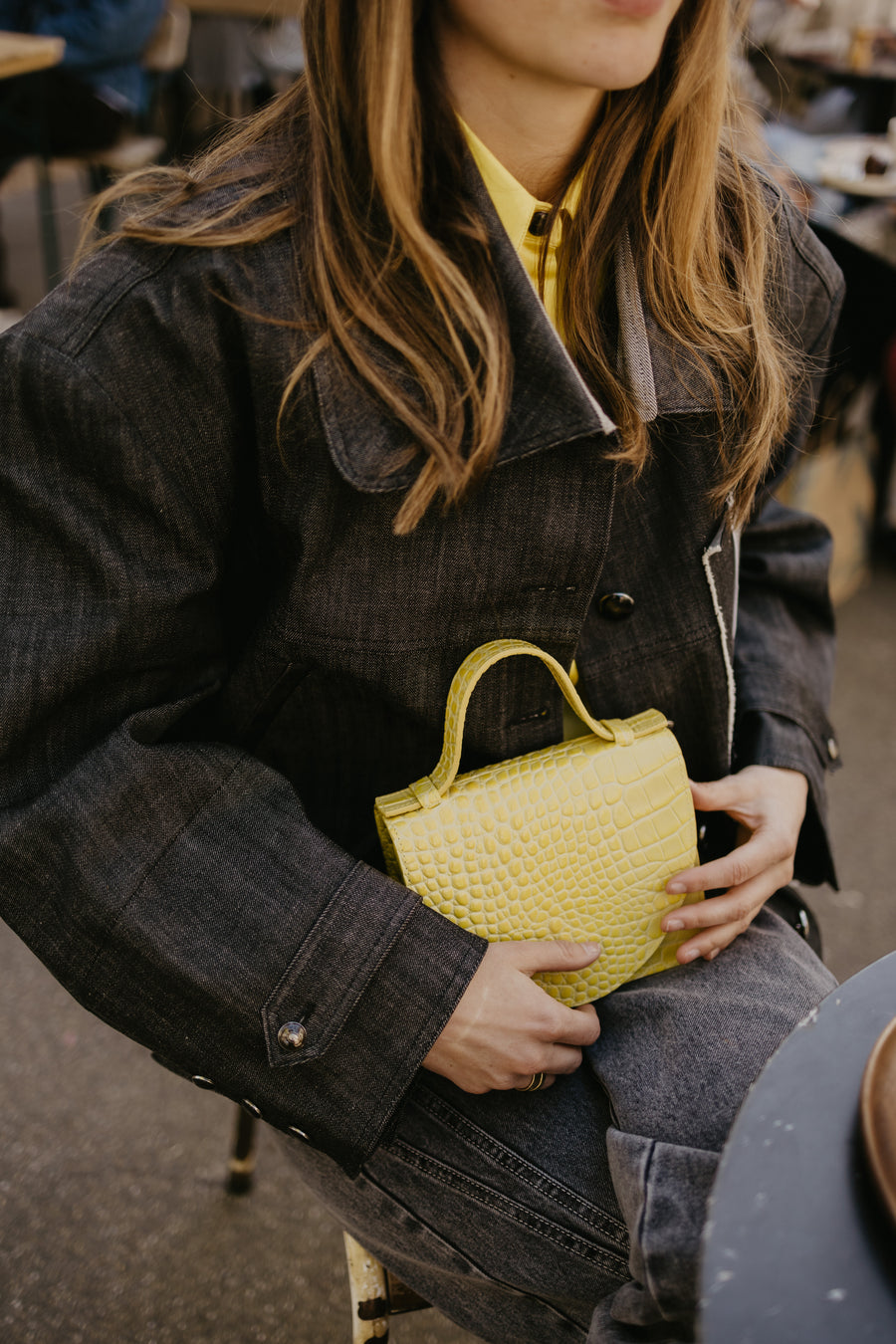 Micro Briefcase | Limon Croco