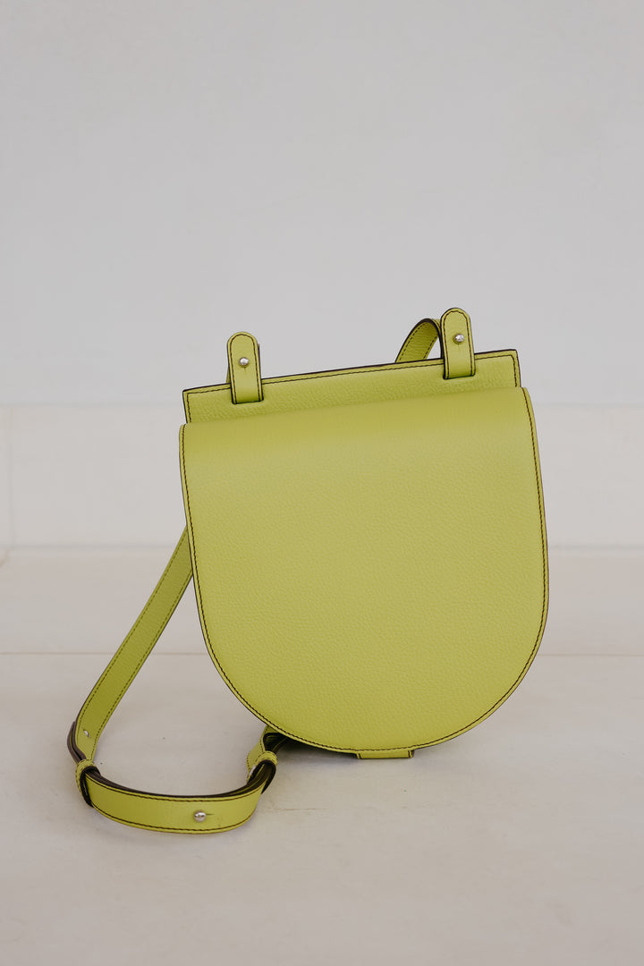 Single Saddle | Stitched Lime / Ebony Structured