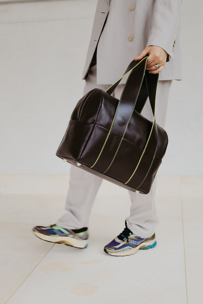 Mini Bowling Bag | Stitched Ebony / Lime