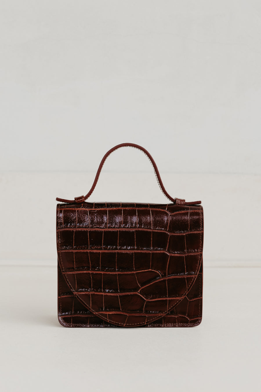 Micro Briefcase | Chocolate Croco Glans