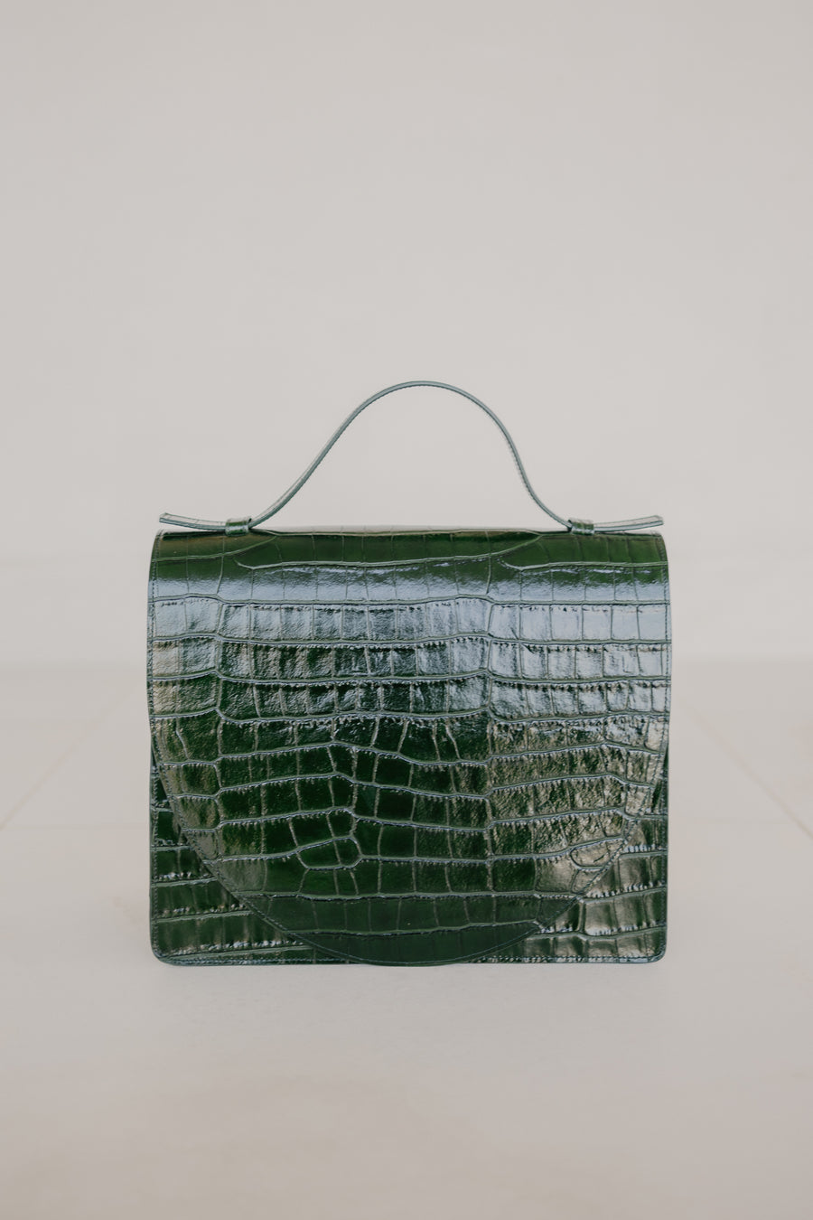 Midi Briefcase 2.0 | Forest Croco Glans