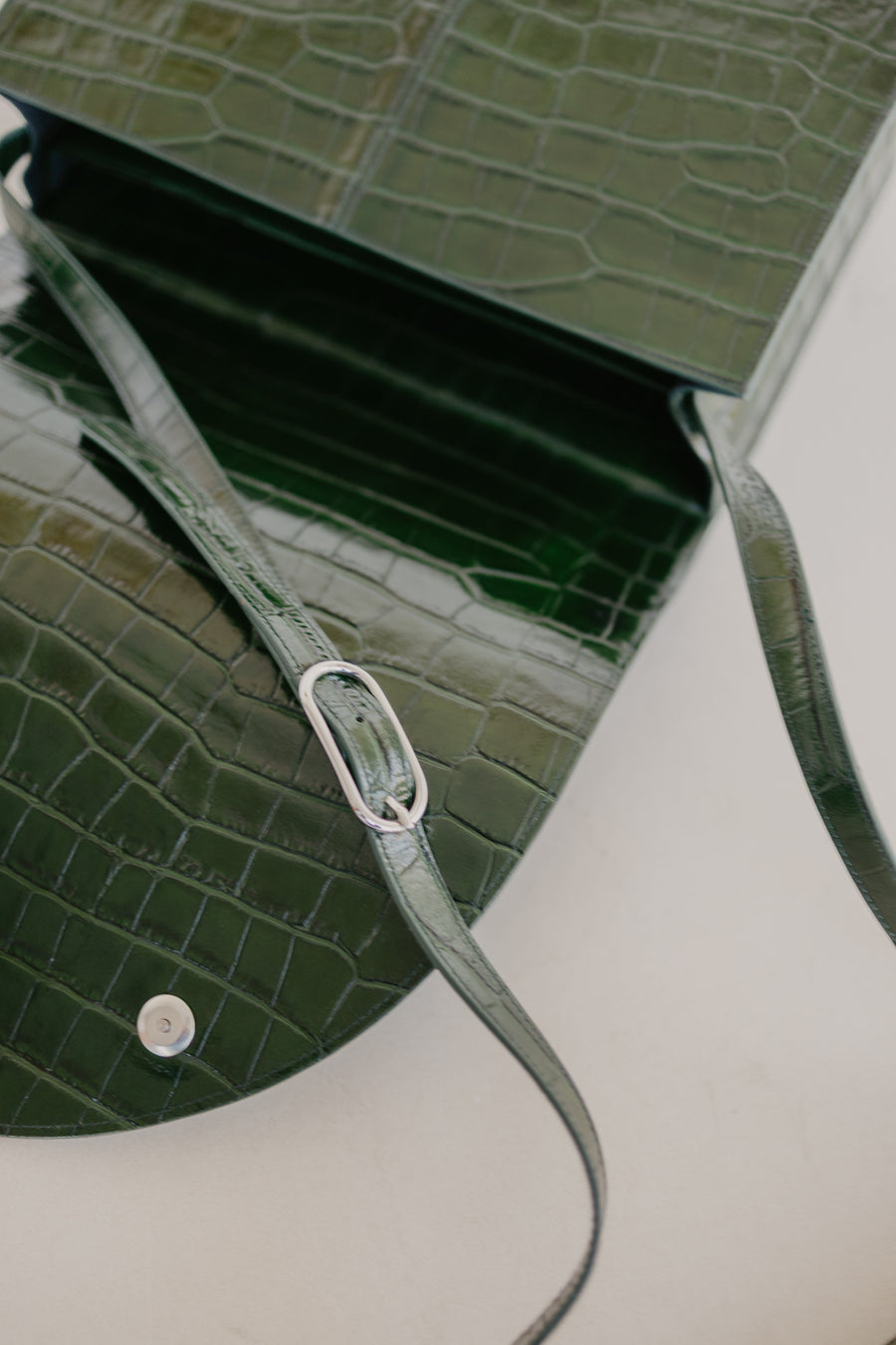 Midi Briefcase 2.0 | Forest Croco Glans