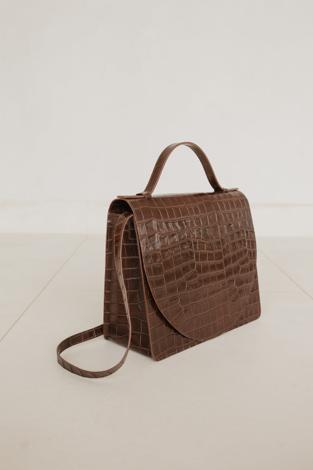 Midi Briefcase 2.0 | Chocolate Croco