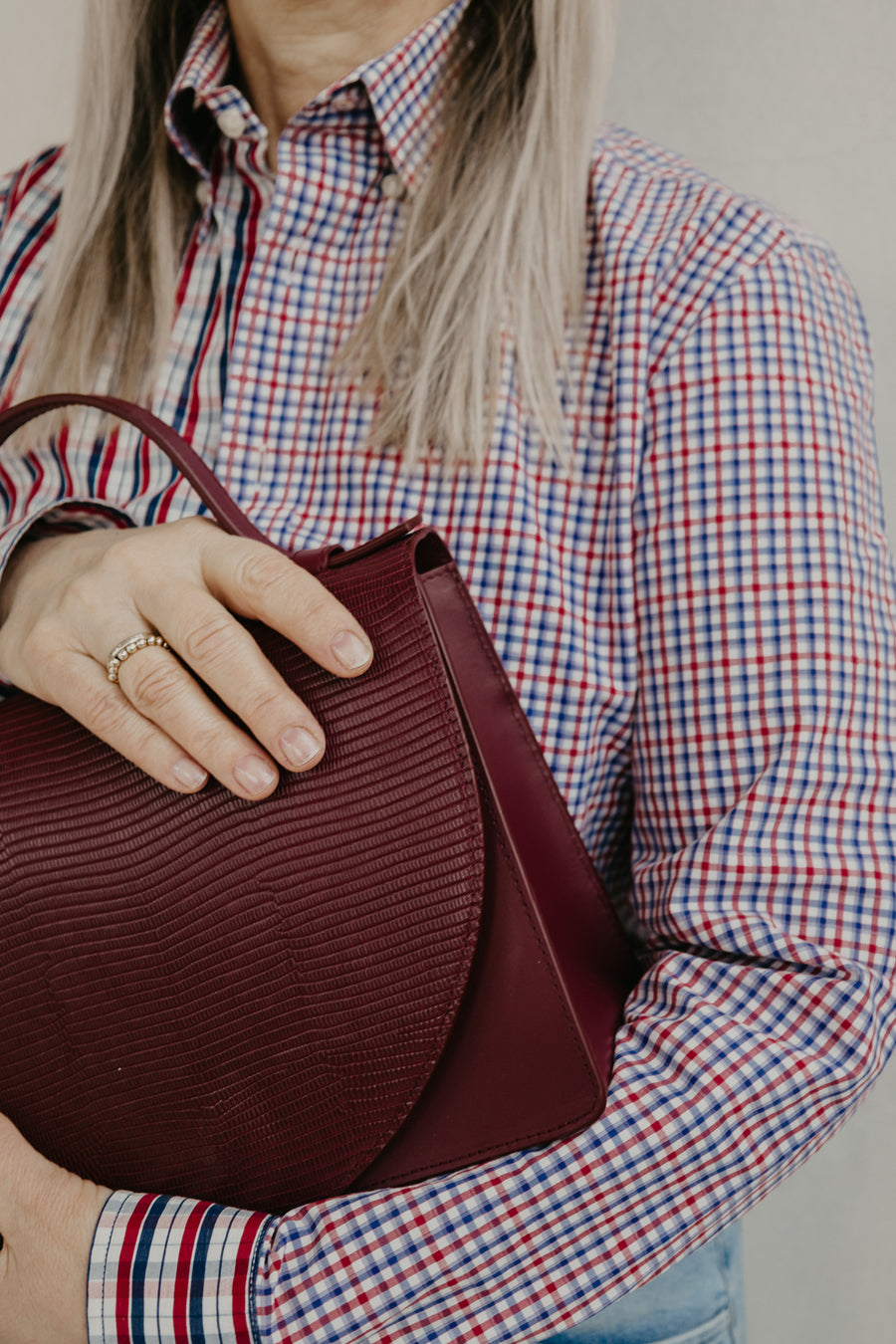 Mini Briefcase | Combi Burgundy Snake