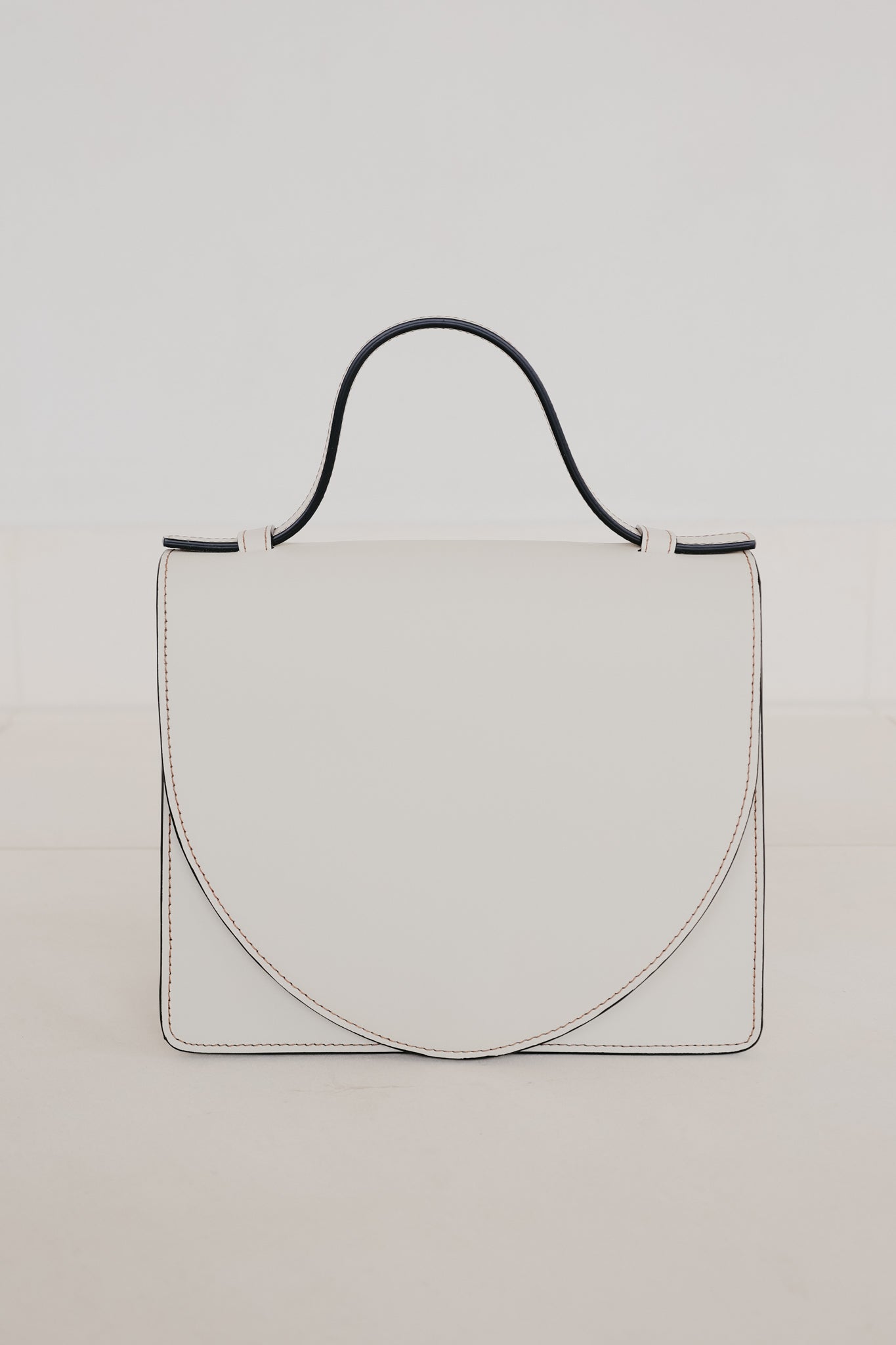 Mini Briefcase | Stitched Tricolor White