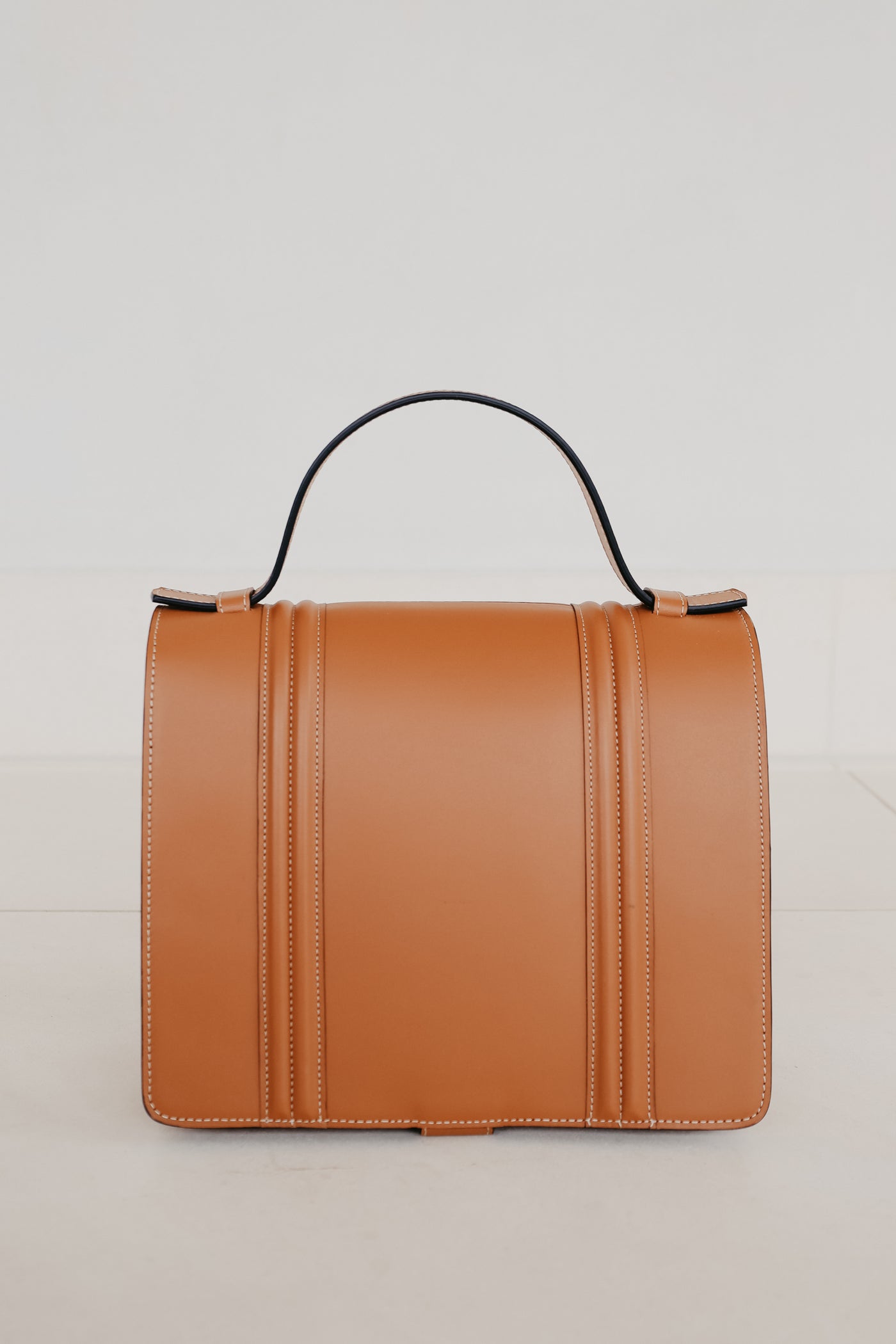 Mini Briefcase Doublé | Stitched Tricolor Cognac