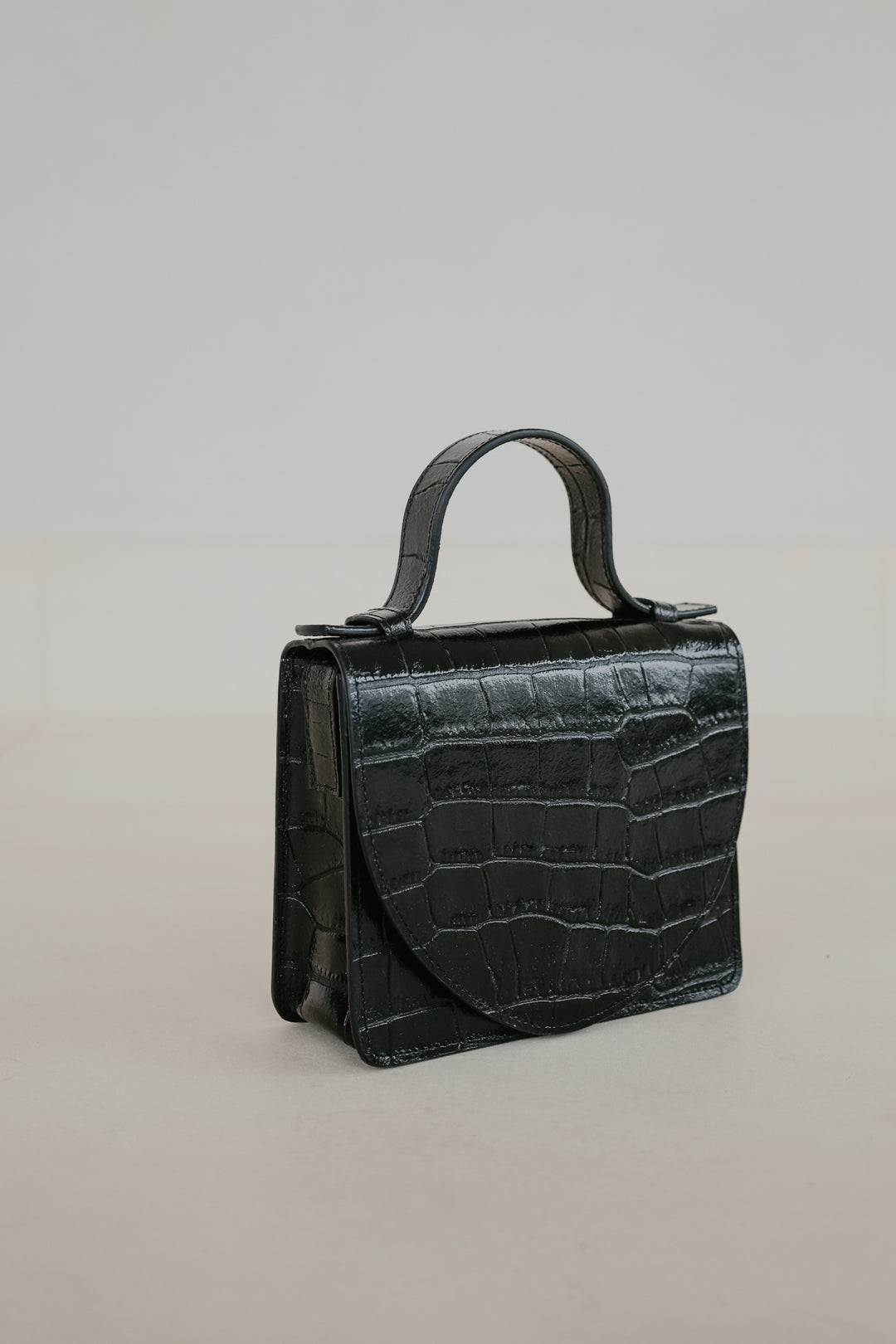 Micro Briefcase | Black Croco