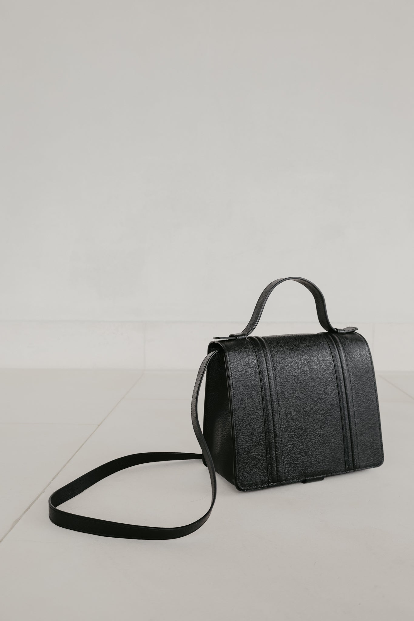 Mini Briefcase Doublé | Black Structured