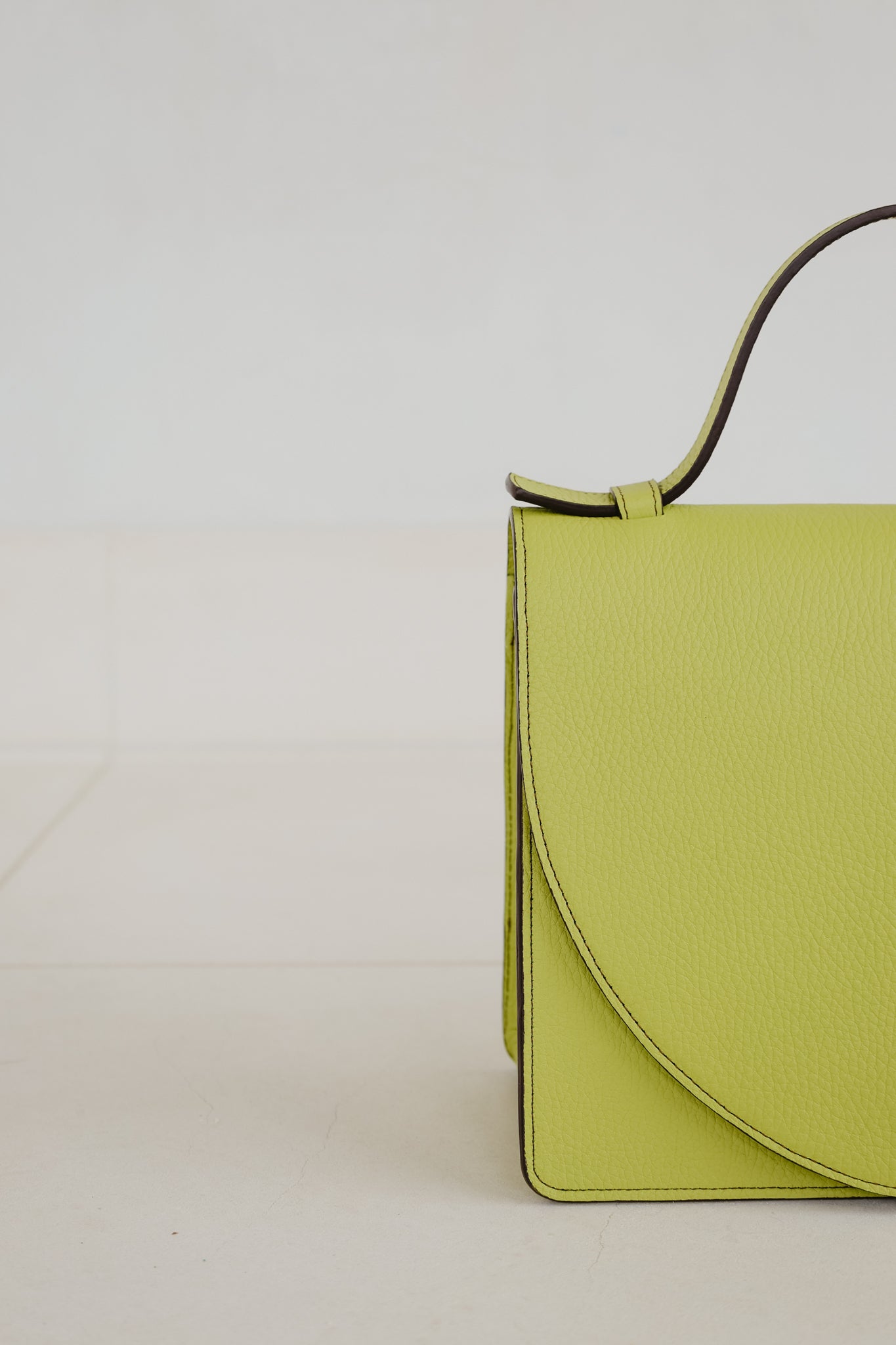 Mini Briefcase | Stitched Lime / Ebony Structured