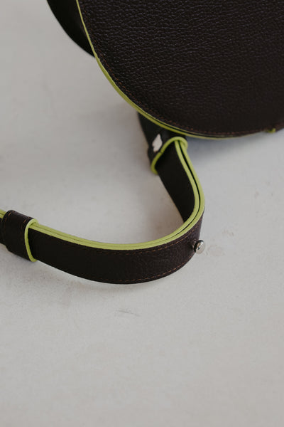 Single Saddle | Stitched Ebony / Lime Structured