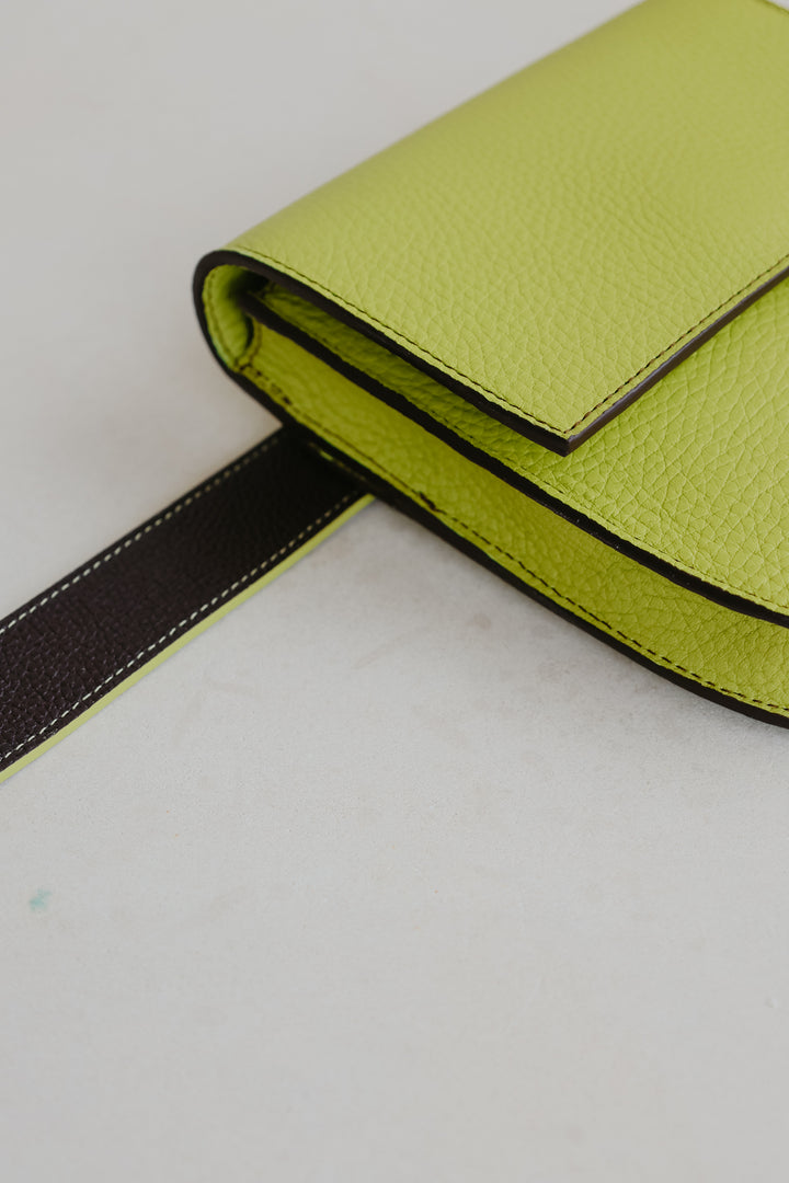 Belt Bag: Belt XL Stitched Ebony / Lime + Half Moon Lime / Ebony Stitched Structured