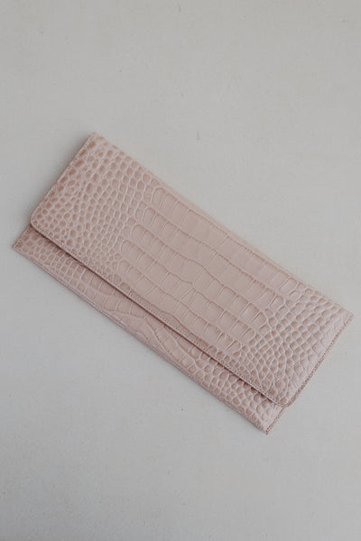 Bridal Collection | Folded Clutch Blush Croco