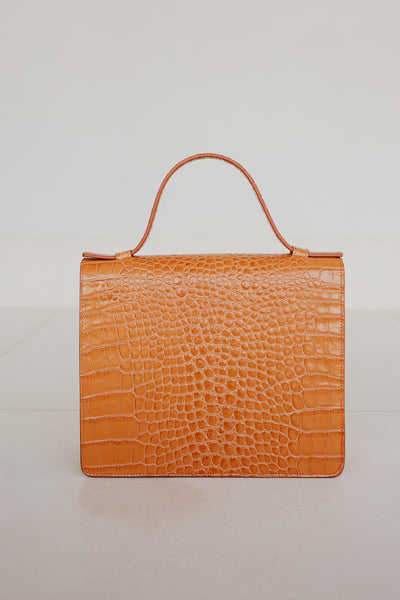 Mini Briefcase | Orange Croco