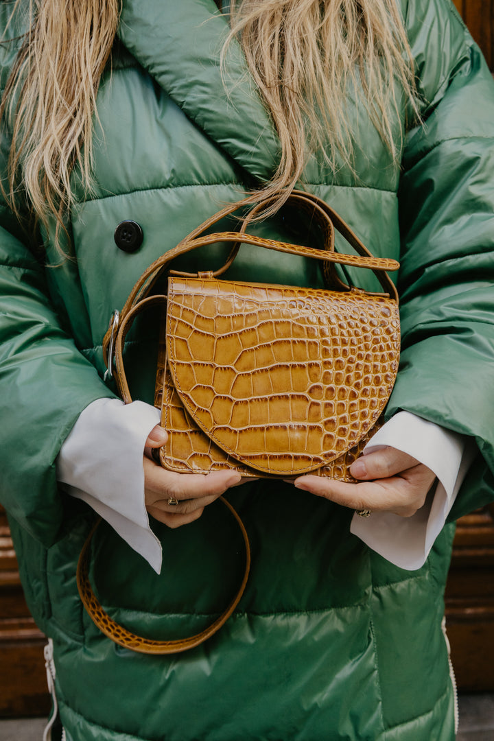 Micro Briefcase | Walnut Croco