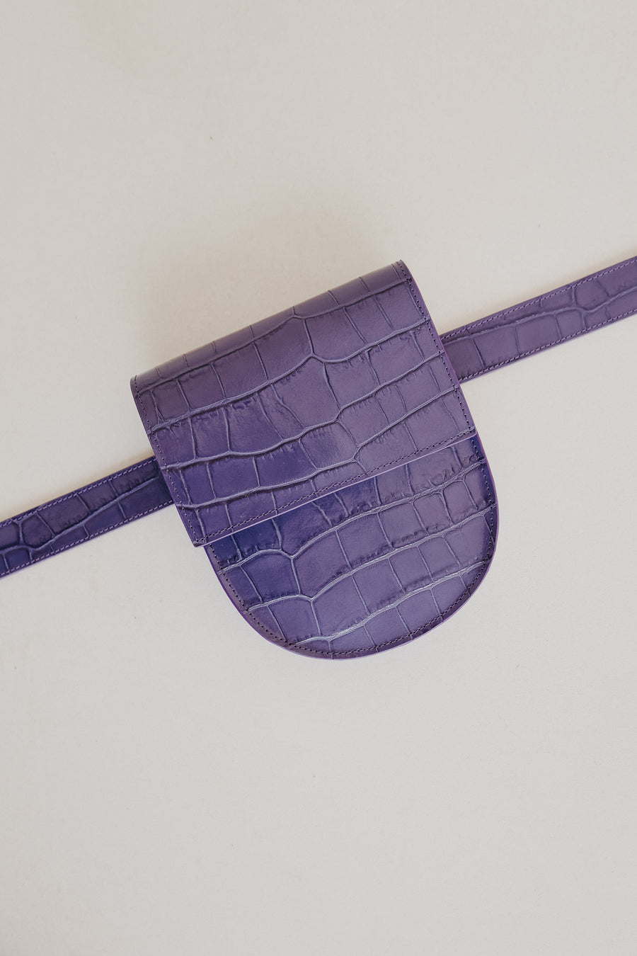 Belt Bag: Belt XL Lavender Croco + Half Moon Lavender Croco