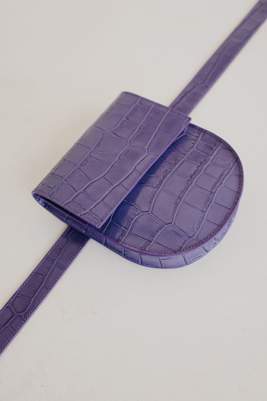 Belt Bag: Belt XL Lavender Croco + Half Moon Lavender Croco
