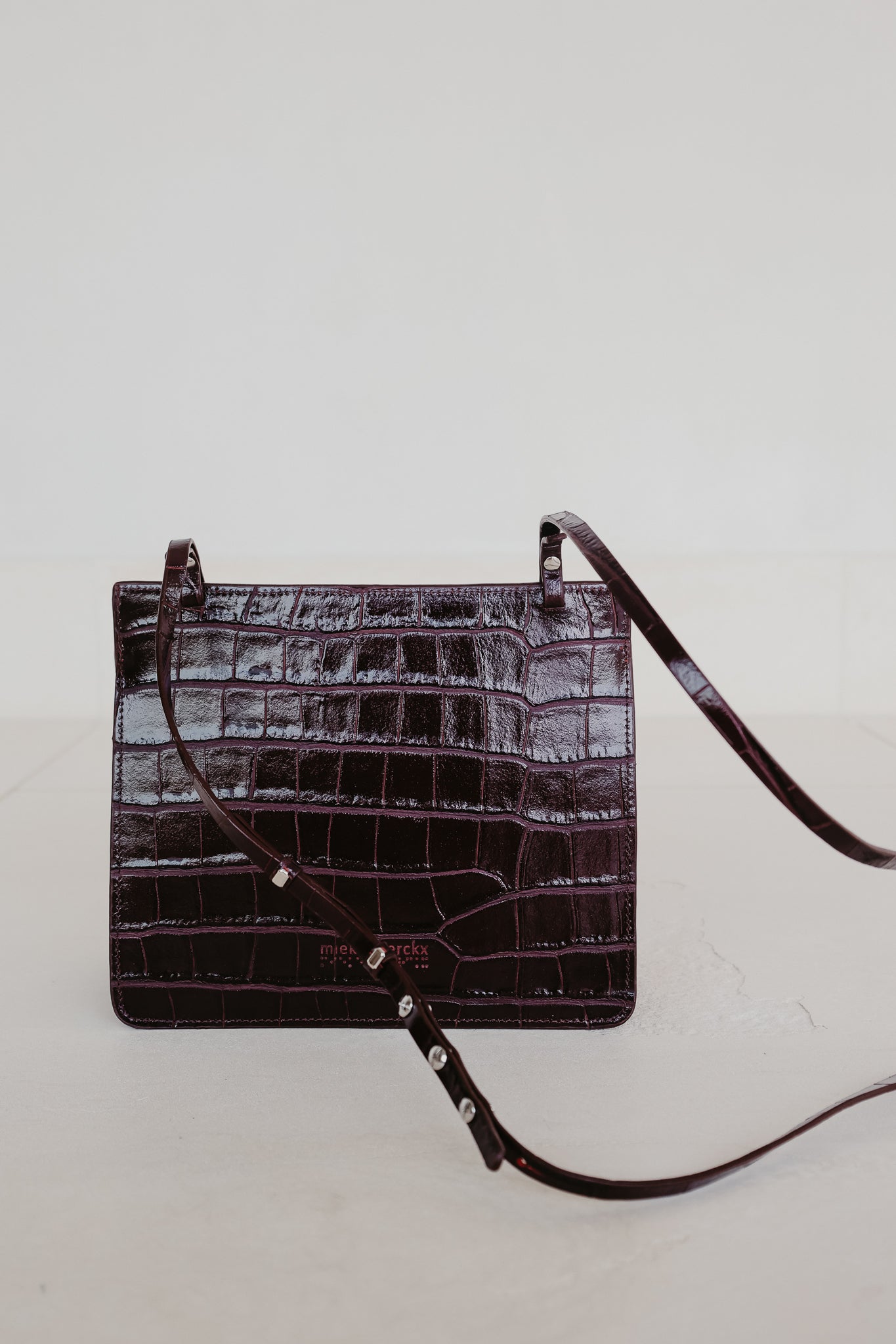 Double Pouch | Burgundy Croco