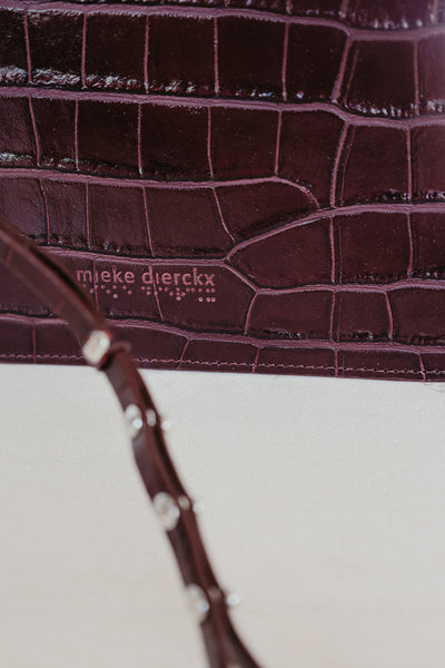 Double Pouch | Burgundy Croco