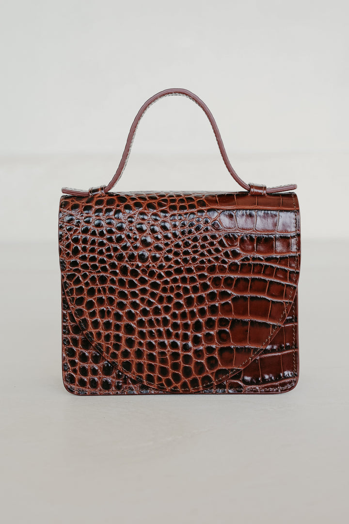 Micro Briefcase | Cacao Croco