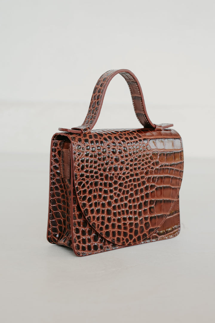 Micro Briefcase | Cacao Croco