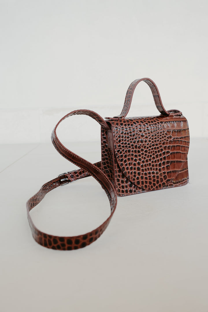 Micro Briefcase | Cacao Croco
