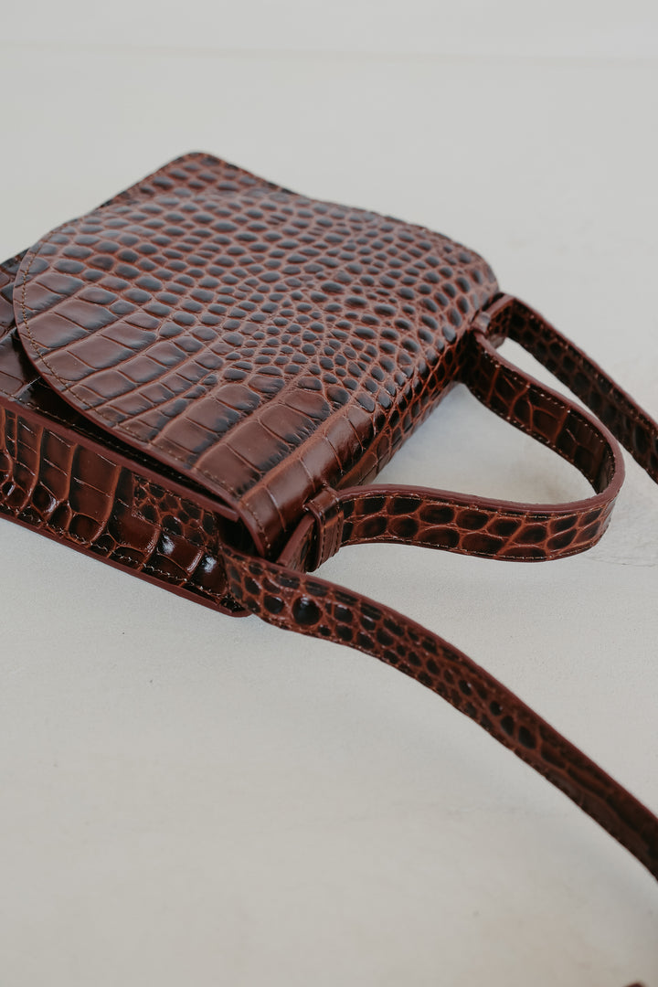 Micro Briefcase | Cacao Croco
