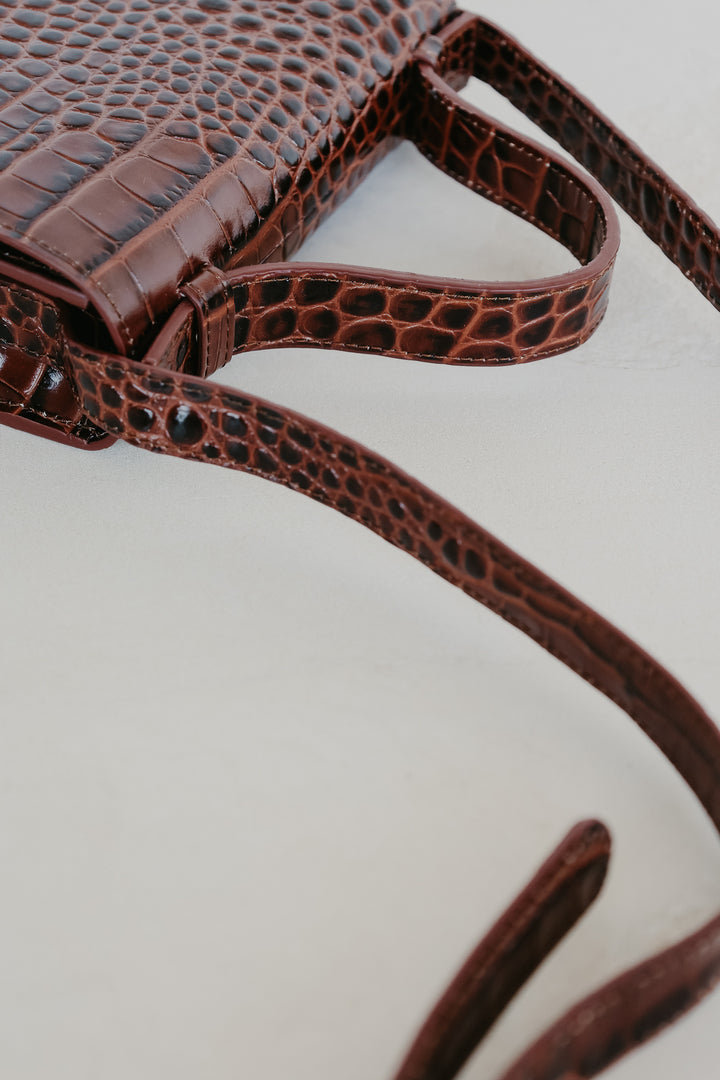 Micro Briefcase | Cacao Croco