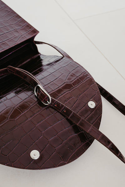 Midi Briefcase 2.0 | Burgundy Croco Glans