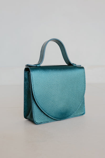 Micro Briefcase | Petrol Shimmer