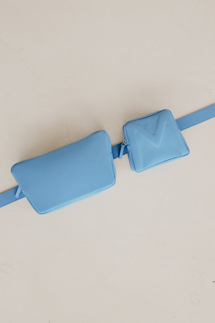 Belt Bag: Belt XL Bleu Ciel Structured + Trapezium Bleu Ciel Structured + Mini M Bleu Ciel Structured