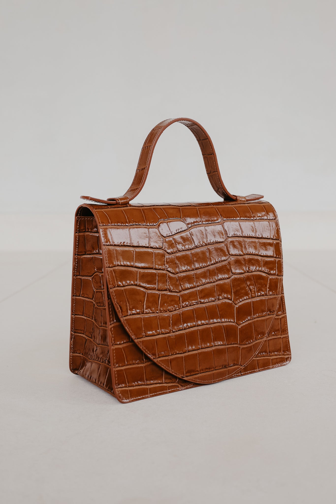 Mini Briefcase | New Cognac Croco Glans