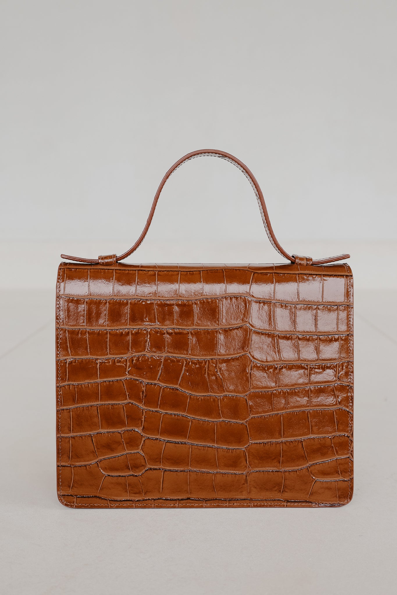 Mini Briefcase | New Cognac Croco Glans