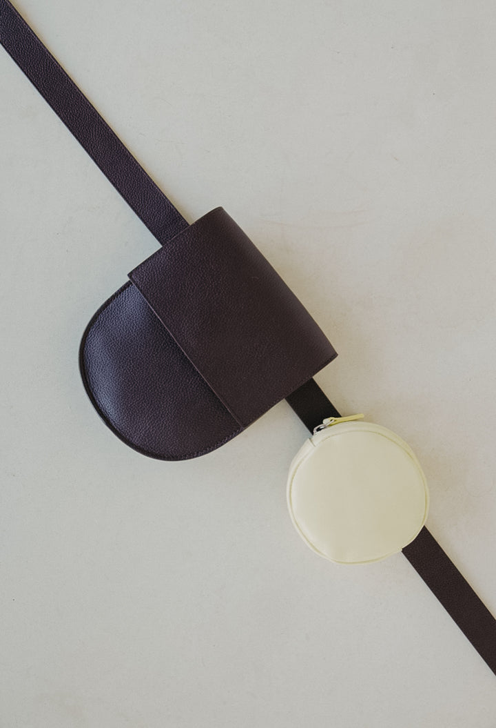 Belt Bag: The Belt XL Ebony Structured + Half Moon Ebony Structured + Pastille Belt Butter Stone