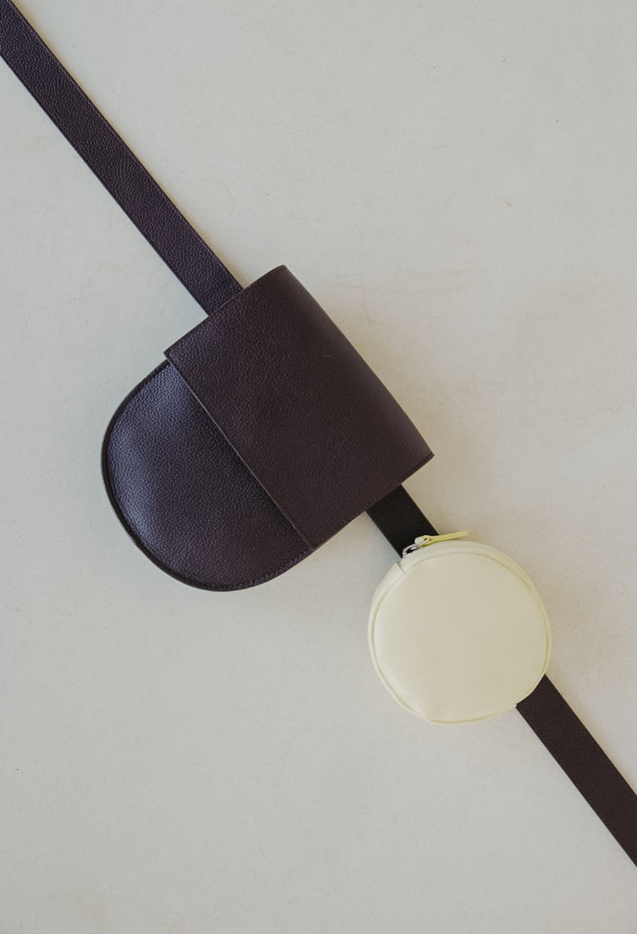 Belt Bag: The Belt XL Ebony Structured + Half Moon Ebony Structured + Pastille Belt Butter Stone
