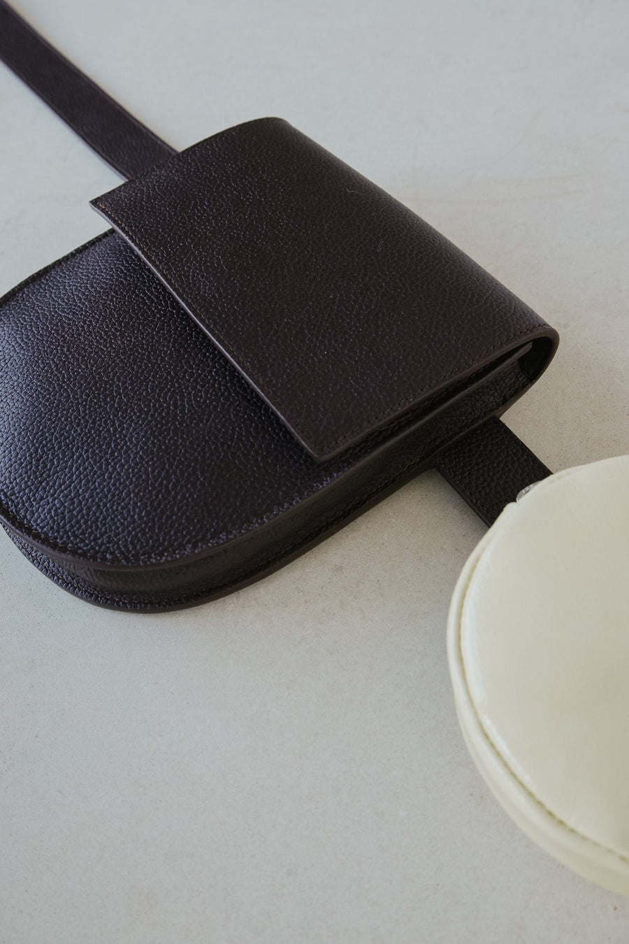 Belt Bag: The Belt XL Ebony Structured + Half Moon Ebony Structured + Pastille Belt Butter Stone