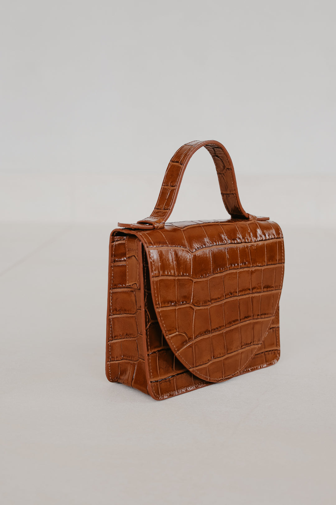 Micro Briefcase | New Cognac Croco Glans