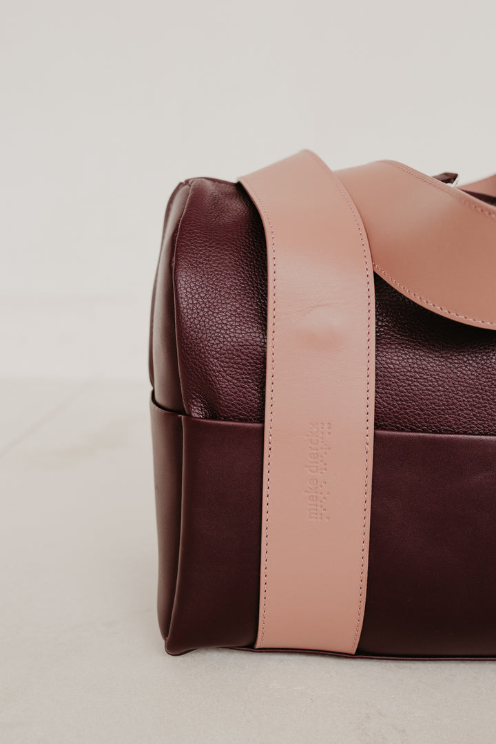 Mini Bowling Bag | Burgundy / Rose