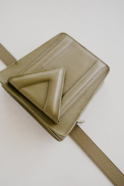 Belt Bag: Belt XL Khaki Structured + Trapezium M Khaki Structured