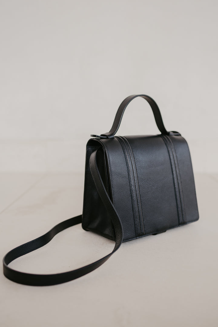 Mini Briefcase Doublé | Black Structured